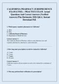 CALIFORNIA PHARMACY JURISPRUDENCE EXAM &lpar;CPJE&rpar; &ndash; PRACTICE EXAM  Actual Questions And Correct Answers &lpar;Verified Answers&rpar; Plus Rationales 2026 Q&A &vert; Instant Download Pdf&period;