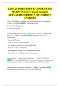 KANSAS INSURANCE LICENSE EXAM&colon;  WCOM &lpar;Norris Training Systems&rpar;  ACTUAL QUESTIONS AND CORRECT  ANSWERS 