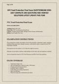 NYC Food Protection Final Exam QUESTIONBANK 2026-2027 COMPLETE 300 QUESTIONS AND VERIFIED SOLUTIONS LATEST UPDATE THIS YEAR