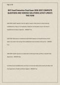 NYC Food Protection Final Exam 2026-2027 COMPLETE QUESTIONS AND VERIFIED SOLUTIONS LATEST UPDATE THIS YEAR