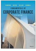 Fundamentals of Corporate Finance 5th Edition by Robert Parrino&comma; Thomas W&period; Bates & Stuart L&period; Gillan Solution Manual &vert;ISBN&colon; 9781119795438&vert; Guide A&plus;&comma; latest edition 2025