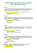 Fundamentals Final Exam Practice Questions 2026 &vert; 2027 updated version