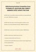 HOSA Nursing Assistant Competition Exam TESTBANK ALL QUESTIONS AND CORRECT ANSWERS LATEST UPDATE THIS YEAR