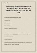 HOSA Nursing Assistant Competition Exam 2026-2027 COMPLETE QUESTIONS AND VERIFIED SOLUTIONS LATEST UPDATE THIS YEAR