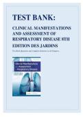 Test Bank - Clinical Manifestations and Assessment of Respiratory Disease&comma; 8th Edition &lpar;Des Jardins&comma; 2025&rpar;&comma; Newest Edition