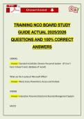 TRAINING NCO BOARD STUDY GUIDE ACTUAL 2026 QUESTIONS AND 100&percnt; CORRECT ANSWERS