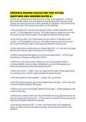 DEFENSIVE DRIVING EVALUATION TEST ACTUAL QUESTIONS AND ANSWERS RATED A&plus;