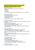 DEFENSIVE DRIVING UPDATED EXAM SCRIPT QUESTIONS AND ANSWERS RATED A&plus;