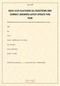 ADVS 1110 Final EXAM ALL QUESTIONS AND CORRECT ANSWERS LATEST UPDATE THIS YEAR
