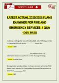 LATEST ACTUAL 2026 PLANS EXAMINER FOR FIRE AND EMERGENCY SERVICES&lowbar;1 Q&A 100&percnt; PASS