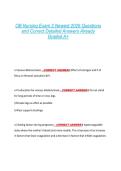 OB Nursing Exam 2 Newest 2026 Questions  and Correct Detailed Answers Already  Graded A&plus; 