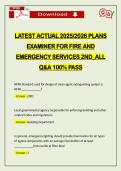 LATEST ACTUAL 2026 PLANS EXAMINER FOR FIRE AND EMERGENCY SERVICES 2ND&lowbar;ALL Q&A 100&percnt; PASS