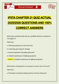 IFSTA CHAPTER 21 QUIZ ACTUAL 2026 QUESTIONS AND 100&percnt; CORRECT ANSWERS