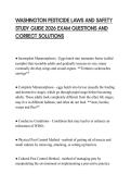 WASHINGTON PESTICIDE LAWS AND SAFETY STUDY GUIDE 2026 EXAM QUESTIONS AND CORRECT SOLUTIONS