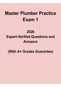 Master Plumber Practice Exam 1 PDF 2025&colon; Complete Prep & Mock Test