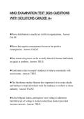MNO EXAMINATION TEST 2026 QUESTIONS WITH SOLUTIONS GRADED A&plus;