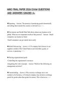 MNO FINAL PAPER 2026 EXAM QUESTIONS AND ANSWERS GRADED A&plus;