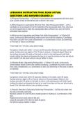 LIFEGUARD INSTRUCTOR FINAL EXAM ACTUAL QUESTIONS AND ANSWERS GRADED A&plus;