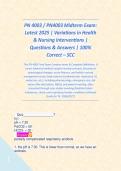 Midterm Exam&colon; PN 4003 Compilation BUNDLE &vert; Variations in Health & Nursing Interventions &vert; Questions & Answers &vert; 100&percnt; Correct &ndash; SCC