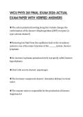 WCU PHYS 261 FINAL EXAM 2026 ACTUAL EXAM PAPER WITH VERIFIED ANSWERS