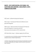 NAPCP - CPCP CERTIFICATION&comma; CPCP EXAM &vert; 431 QUESTIONS AND ANSWERS &vert; 2026 UPDATE &vert; WITH COMPLETE SOLUTIONS