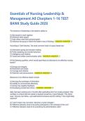 Nursing Leadership & Management Test Bank&colon; Chapters 1-16 Study Guide