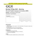 2025 OCR AS Level English Language and Literature &lpar;EMC&rpar; H074&sol;02 The language of literary texts Question Paper and Final Evaluation Scheme