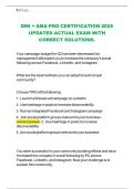DMI &plus; AMA PRO CERTIFICATION 2026 UPDATED ACTUAL EXAM WITH CORRECT SOLUTIONS