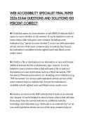 WEB ACCESSIBILITY SPECIALIST FINAL PAPER 2026 EXAM QUESTIONS AND SOLUTIONS 100 PERCENT CORRECT