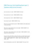 PEBC Pharmacy Tech Qualifying Exam &lpar;part 1&rpar; Questions With Correct Answers