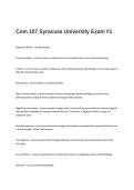 Com 107 Syracuse University Exam &num;1Complete Questions With Accurate Answers Graded A&plus;&period;