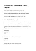 NARM Exam Questions With Correct Answers