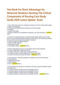 Davis Advantage Maternal-Newborn Nursing Test Bank 2026&colon; Study Guide & Critical Components of Nursing Care Exam Prep