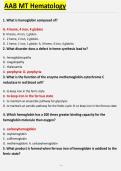 AAB MT HEMATOLOGY EXAM 232 REAL EXAM QUESTIONS WITH 100&percnt; RATED CORRECT ANSWERS &lpar;ACCURATELY PASSED&rpar;  LATEST UPDATED GET A&plus;