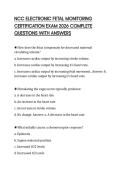 NCC ELECTRONIC FETAL MONITORING CERTIFICATION EXAM 2026 COMPLETE QUESTIONS WITH ANSWERS