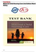 Fully Covered Test Bank Maternal Child Nursing Care 2nd Edition Ward Hisley