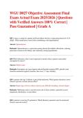 WGU D027 Objective Assessment Final Exam Actual Exam 2025&sol;2026 &vert; Questions with Verified Answers 100&percnt; Correct &vert; Pass Guaranteed &vert; Grade A