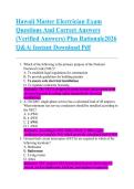 Hawaii Master Electrician Exam Questions And Correct Answers &lpar;Verified Answers&rpar; Plus Rationale2026 Q&A&vert; Instant Download Pdf