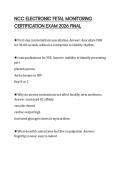 NCC ELECTRONIC FETAL MONITORING CERTIFICATION EXAM 2026 FINAL