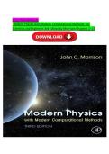 9780128177914 New SOLUTION MANUAL Modern Physics with Modern Computational Methods&colon; for Scientists and Engineers 3rd Edition by Morrison Chapters 1- 15