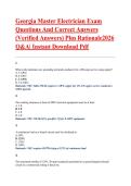Georgia Master Electrician Exam Questions And Correct Answers &lpar;Verified Answers&rpar; Plus Rationale2026 Q&A&vert; Instant Download Pdf