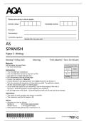 AQA AS SPANISH PAPER 2 QP MAY JUNE 2025