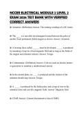 NCCER ELECTRICAL MODULE 2 LEVEL 2 EXAM 2026 TEST BANK WITH VERIFIED CORRECT ANSWERS