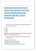 Texas Electrical Contractor License Practice Exam Questions And Correct Answers &lpar;Verified Answers&rpar; Plus Rationales 2026 Q&A &vert; Instant Download Pdf