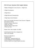 NUR 313 Exam 1 Questions With Complete Solutions