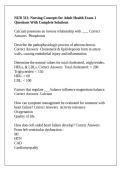 NUR 313&colon; Nursing Concepts for Adult Health Exam 1 Questions With Complete Solutions