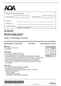 AQA A LEVEL PSYCHOLOGY PAPER 2 QP MAY JUNE 2025