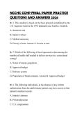 NCCHC CCHP FINAL PAPER PRACTICE QUESTIONS AND ANSWERS 2026