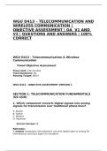 WGU D413 &ndash; TELECOMMUNICATION AND WIRELESS COMMUNICATION &vert; OBJECTIVE ASSESSMENT &vert; OA  V1 AND V2 &vert; QUESTIONS AND ANSWERS &vert; 100&percnt; CORRECT