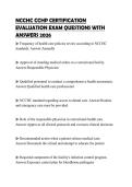 NCCHC CCHP CERTIFICATION EVALUATION EXAM QUESTIONS WITH ANSWERS 2026